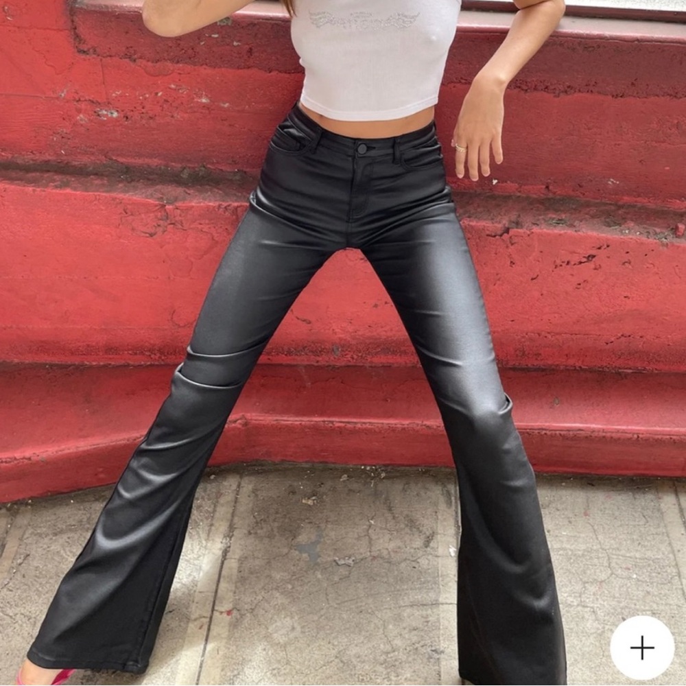 Edikted Luma Flare Leather Pants